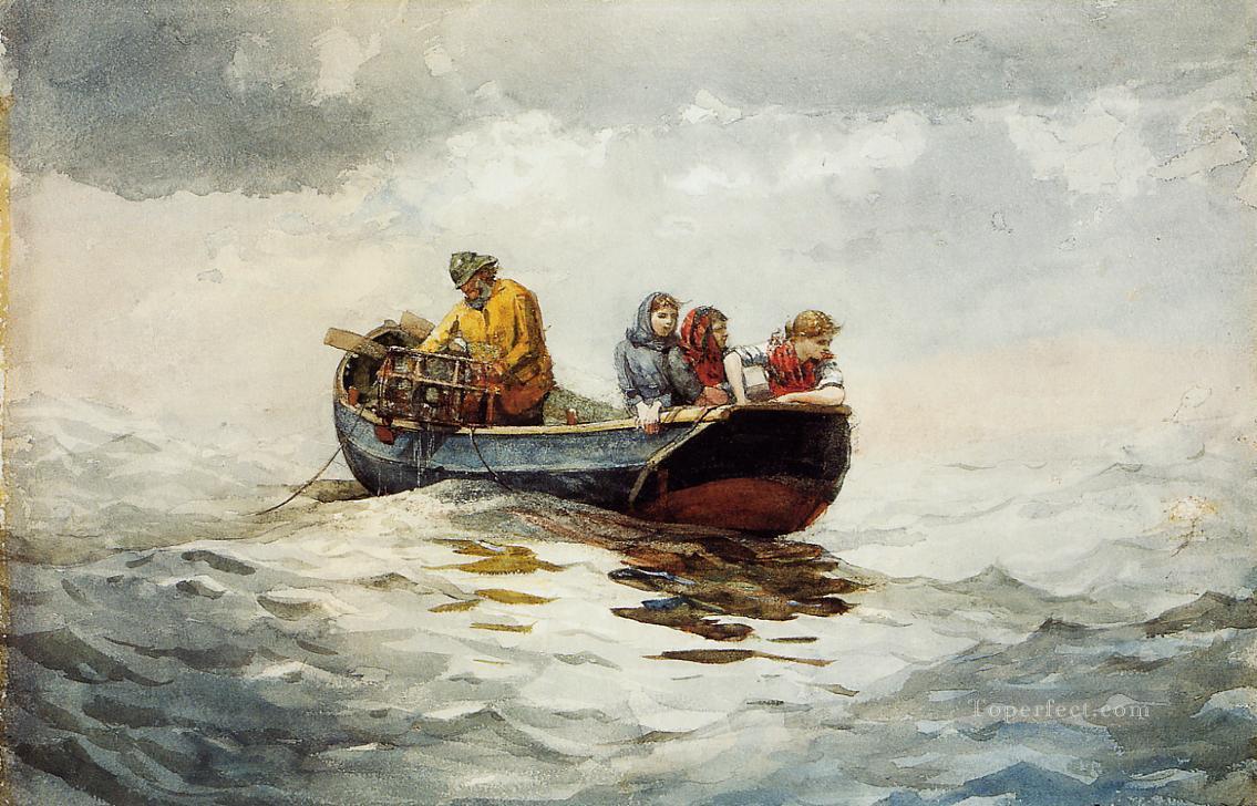 Crab Fishing Realism marine painter Winslow Homer Oil Paintings
